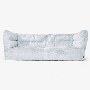 Sofa 3-osobowa pufa Albert 2.0 - Sztuczne futerko z królika Popielaty