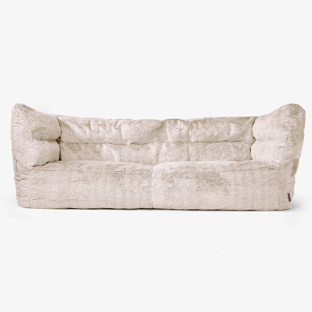 Sofa 3-osobowa pufa Albert 2.0 - Sztuczne futerko z królika Złoty brąz 01