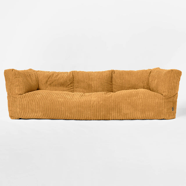 Sofa 3-osobowa pufa Albert - Klasyczny sztruks Złoty Miód 01