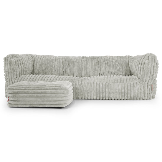 Sofa 3-osobowa pufa Albert - Sztruks ultra plusz Szałwiowy zielony 02