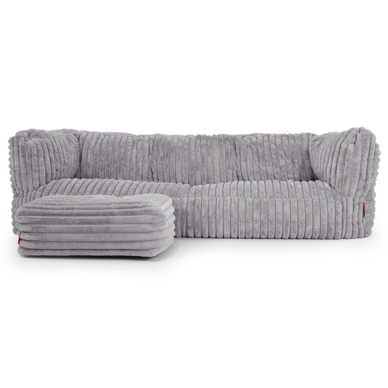 Sofa 3-osobowa pufa Albert - Sztruks ultra plusz Szarość 02