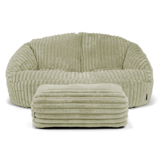 Sofa pufa Bubble - Sztruks ultra plusz Szałwiowy zielony 02