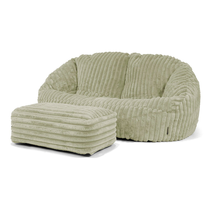 Sofa pufa Bubble - Sztruks ultra plusz Szałwiowy zielony 03