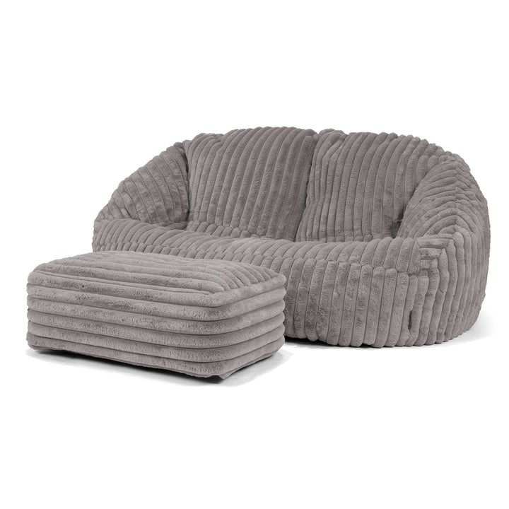 Sofa pufa Bubble - Sztruks ultra plusz Szarość 03