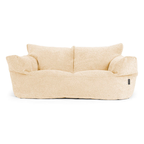 Sofa pufa Josephine - Luksusowa Szenila Kość słoniowa 01