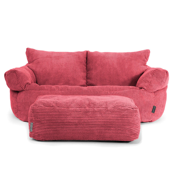 Sofa pufa Josephine - Pom Pom Czerwony pastelowy 02