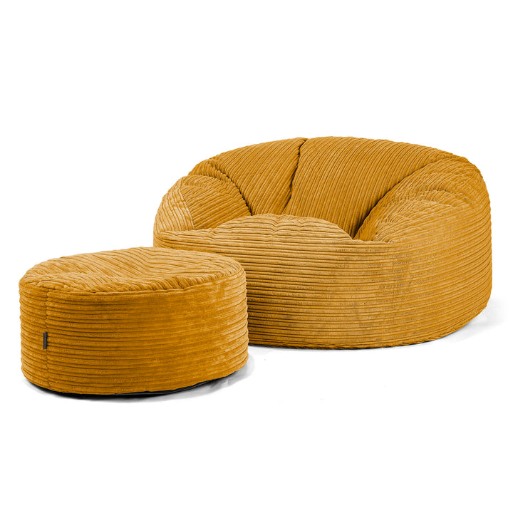 Sofa pufa Mammoth - Klasyczny sztruks Złoty Miód 02