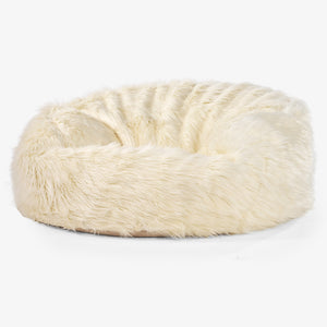 Sofa pufa Mammoth - Mongolskie Sztuczne Futro Śmietanka