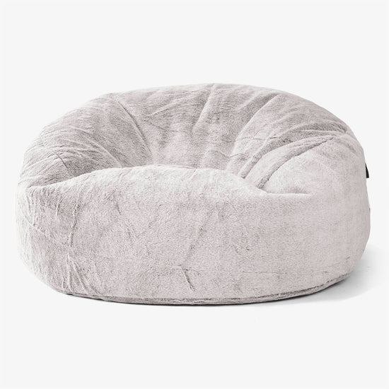 Sofa pufa Mammoth - Sztuczne futerko z królika Jasna szarość 01