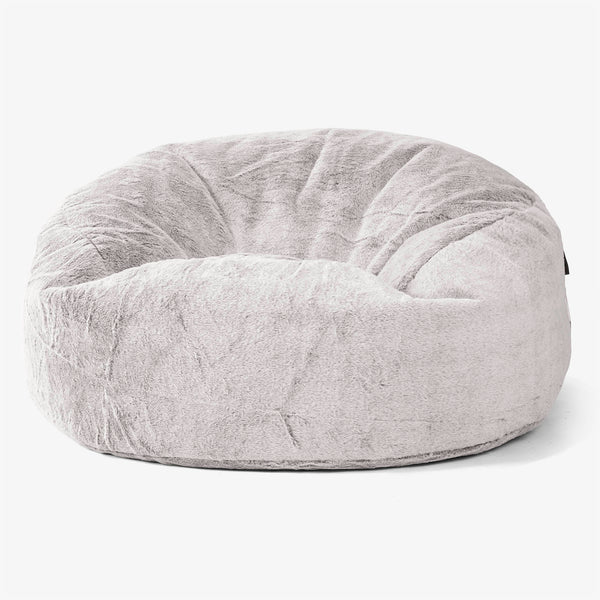 Sofa pufa Mammoth - Sztuczne futerko z królika Jasna szarość 01