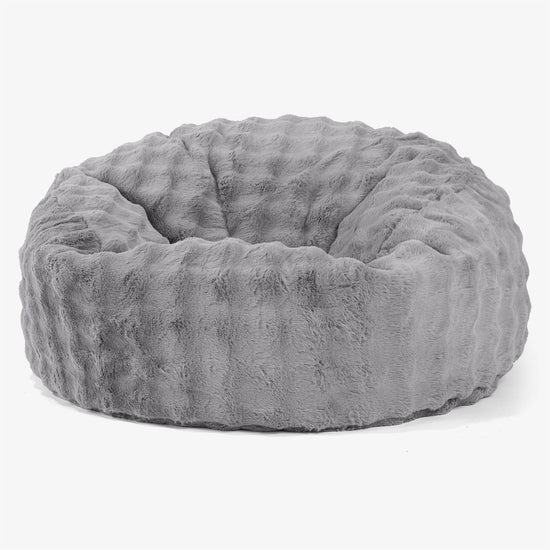 Sofa pufa Mammoth - Sztuczne futro Bąbelkowe Szarość 01