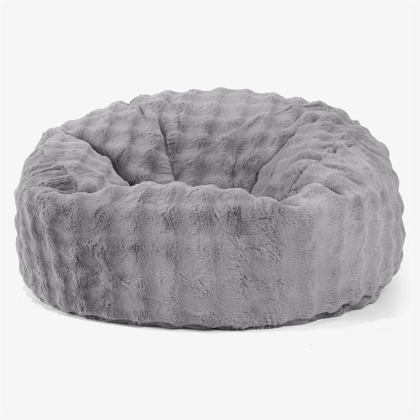 Sofa pufa Mammoth - Sztuczne futro Bąbelkowe Szarość 01