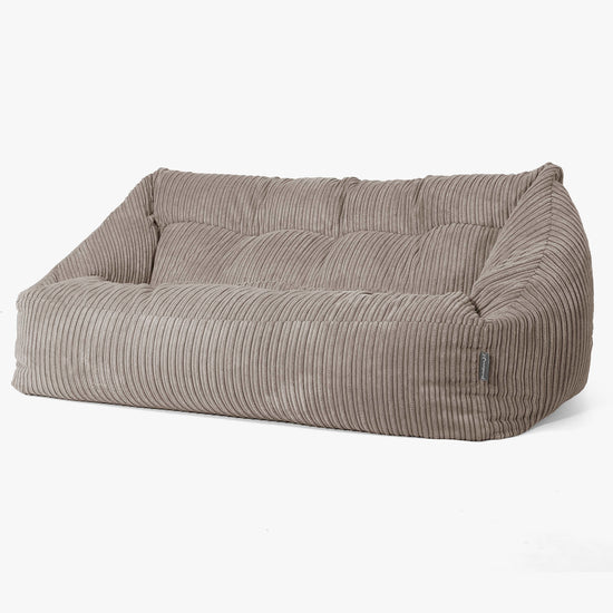 Sofa pufa Maya - Klasyczny sztruks Beżowa szarość 03