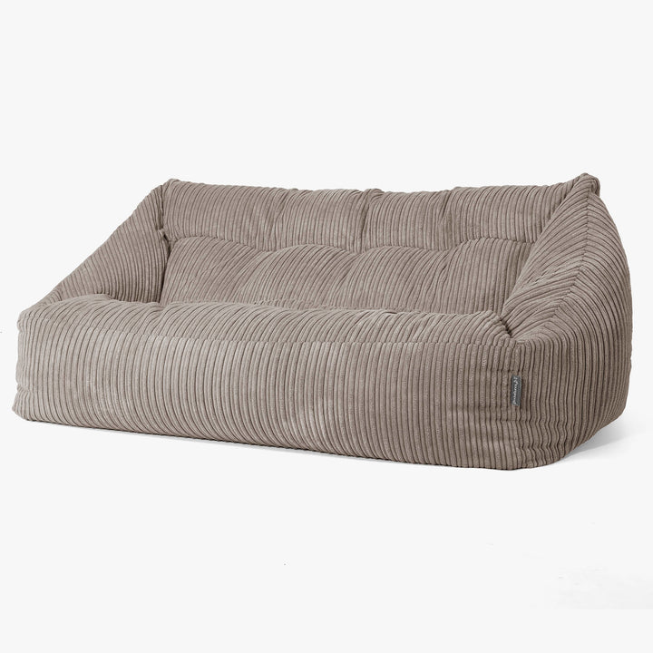 Sofa pufa Maya - Klasyczny sztruks Beżowa szarość 03