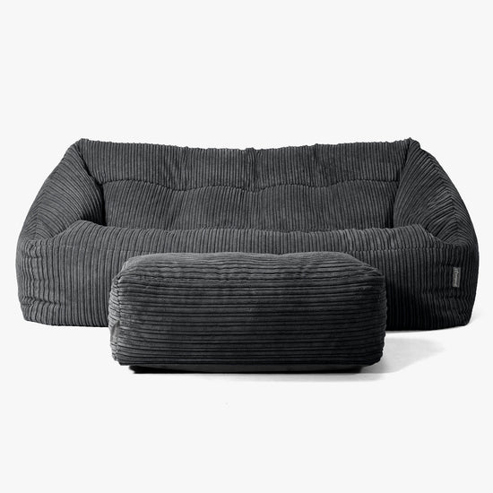 Sofa pufa Maya - Klasyczny sztruks Czerń 02