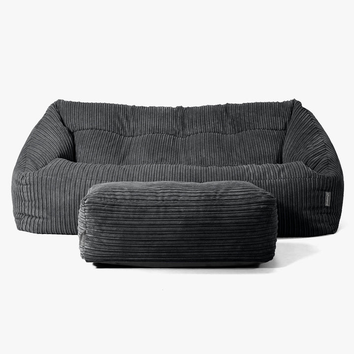 Sofa pufa Maya - Klasyczny sztruks Czerń 02