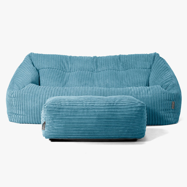 Sofa pufa Maya - Klasyczny sztruks Morski błękit 02
