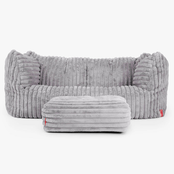 Sofa pufa Ruben - Sztruks ultra plusz Szarość 02