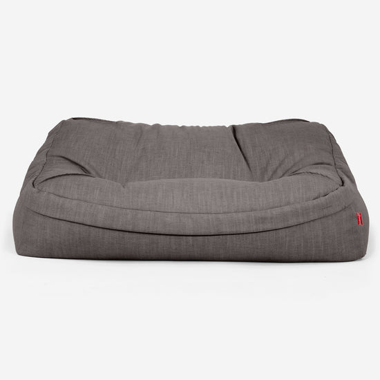Sofa pufa Sloucher - Faktura lnu Chłodna szarość 02