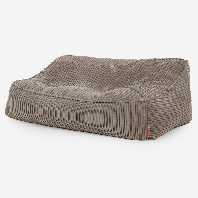 Sofa pufa Sloucher - Klasyczny sztruks Beżowa szarość 01
