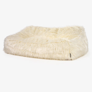 Sofa pufa Sloucher - Mongolskie Sztuczne Futro Śmietanka