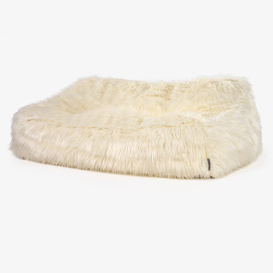 Sofa pufa Sloucher - Mongolskie Sztuczne Futro Śmietanka 01