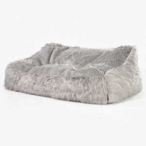 Sofa pufa Sloucher - Mongolskie Sztuczne Futro Szarość