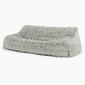 Sofa pufa Sloucher - Sztuczne futro Bąbelkowe Szałwiowy zielony