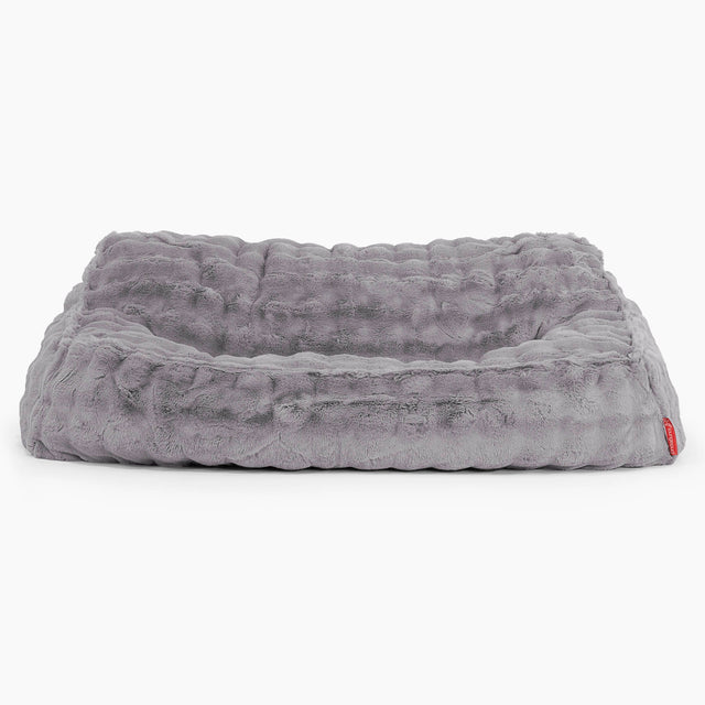 Sofa pufa Sloucher - Sztuczne futro Bąbelkowe Szarość 02