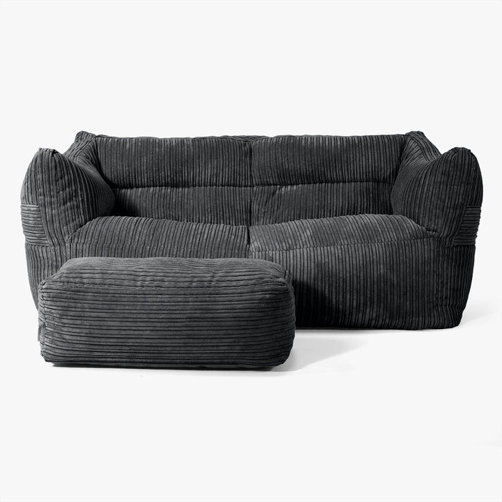 Sofa pufa Victor - Klasyczny sztruks Czerń 02