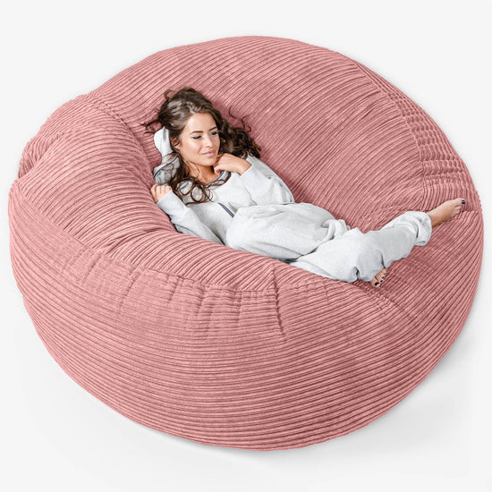 Sofa pufa XXL Mega Mammoth - Klasyczny sztruks Brzoskwinia 01