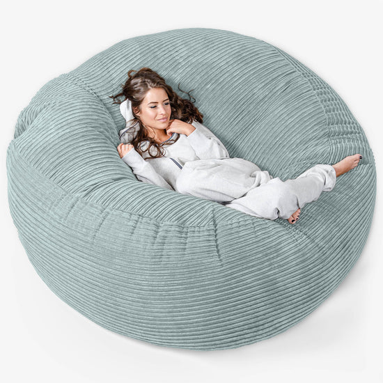 Sofa pufa XXL Mega Mammoth - Klasyczny sztruks Miętowa Zieleń 01