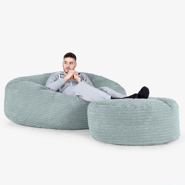 Sofa pufa XXL Mega Mammoth - Klasyczny sztruks Miętowa Zieleń 02