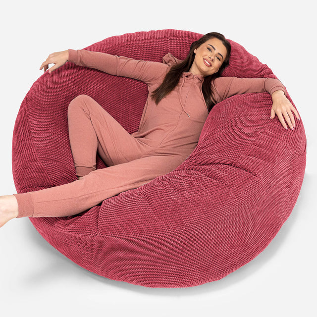 Sofa pufa XXL Mega Mammoth - Pom Pom Czerwony pastelowy 01