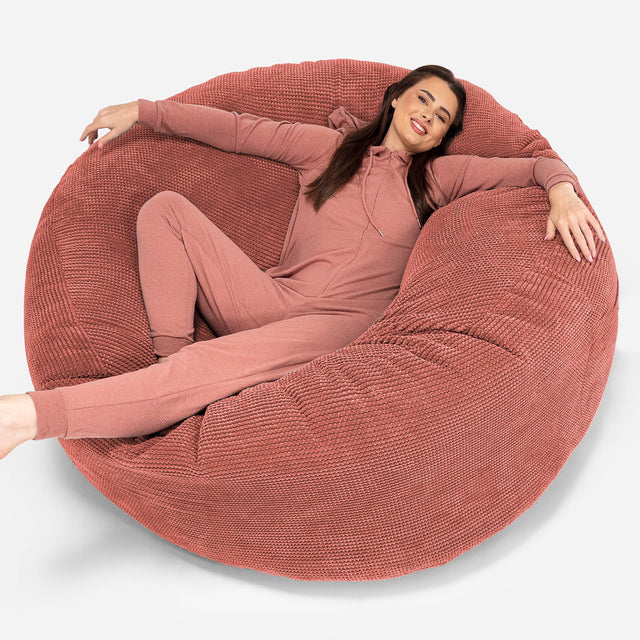 Sofa pufa XXL Mega Mammoth - Pom Pom Dyniowy Pomarańczowy 01