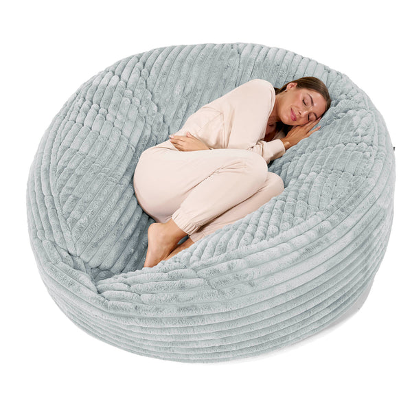 Sofa pufa XXL Mega Mammoth - Sztruks ultra plusz Kacze jajo niebieskie
