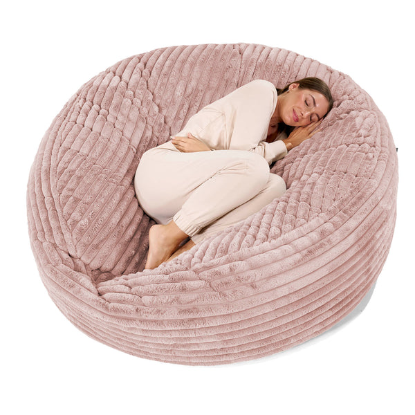 Sofa pufa XXL Mega Mammoth - Sztruks ultra plusz Łosoś