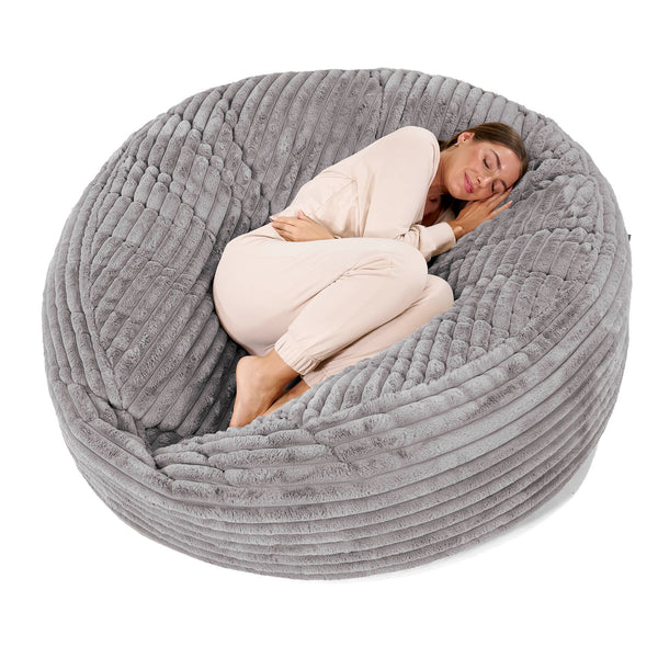 Sofa pufa XXL Mega Mammoth - Sztruks ultra plusz Szarość