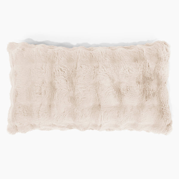 Poszewka na poduszkę XL prostokątna 40 x 70cm - Sztuczne futro Bąbelkowe Śmietanka 01