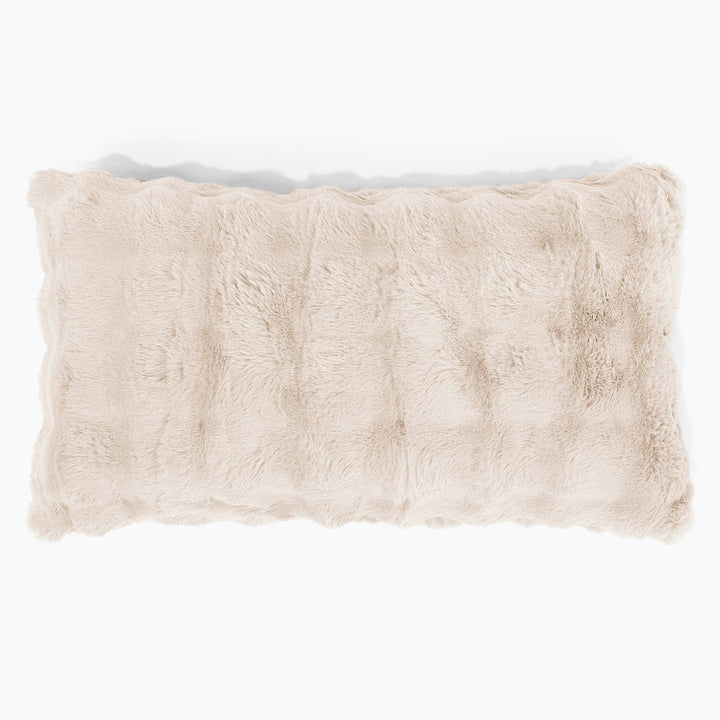 Poszewka na poduszkę XL prostokątna 40 x 70cm - Sztuczne futro Bąbelkowe Śmietanka 01