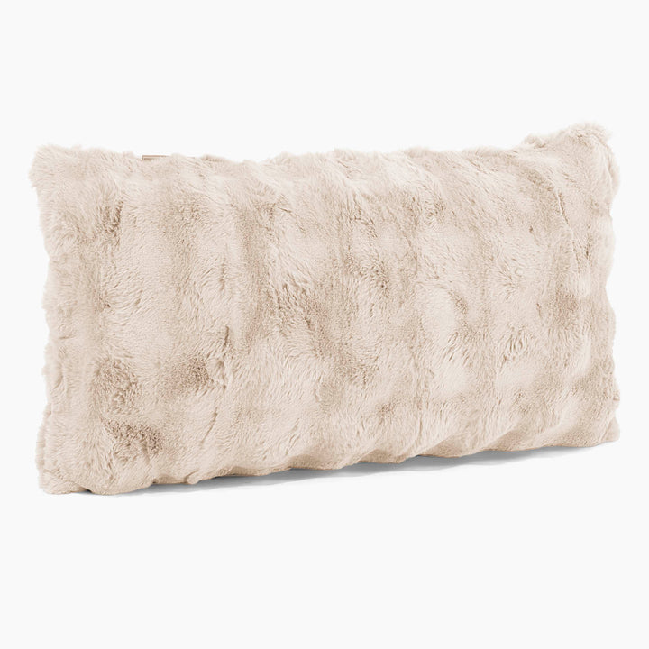 Poszewka na poduszkę XL prostokątna 40 x 70cm - Sztuczne futro Bąbelkowe Śmietanka 02