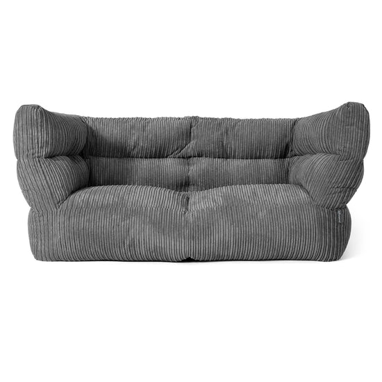 Sofa 2-osobowa pufa Louis - Klasyczny sztruks Chłodna szarość 01