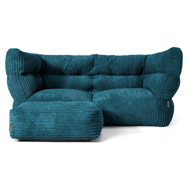 Sofa 2-osobowa pufa Louis - Klasyczny sztruks Turkus 02