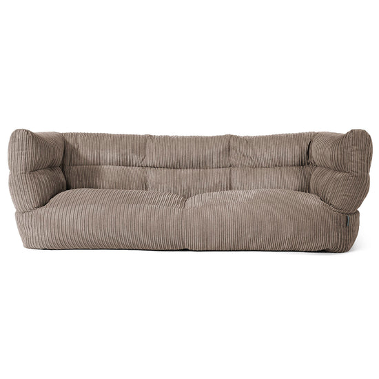 Sofa 3-osobowa pufa Louis - Klasyczny sztruks Beżowa szarość 01