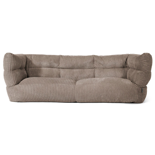 Sofa 3-osobowa pufa Louis - Klasyczny sztruks Beżowa szarość 01