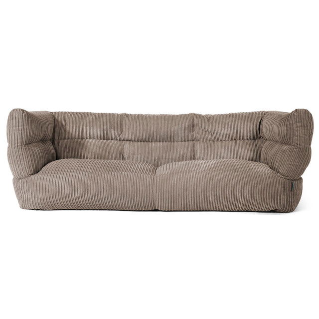 Sofa 3-osobowa pufa Louis - Klasyczny sztruks Beżowa szarość 01