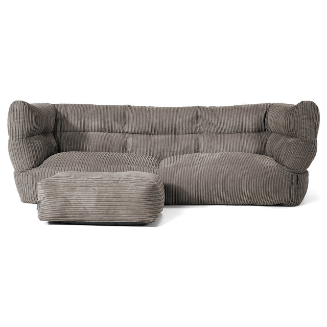 Sofa 3-osobowa pufa Louis - Klasyczny sztruks Grafit szarość 02