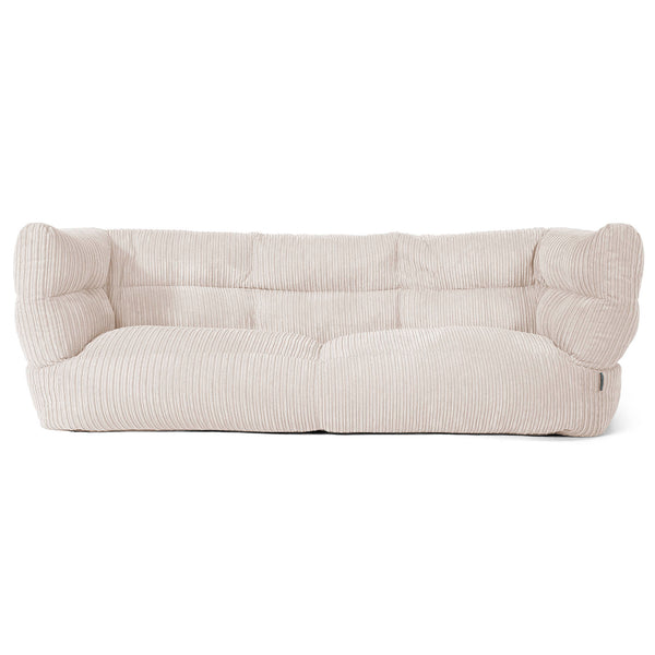 Sofa 3-osobowa pufa Louis - Klasyczny sztruks Kość słoniowa 01