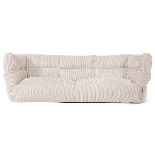 Sofa 3-osobowa pufa Louis - Klasyczny sztruks Kość słoniowa 01
