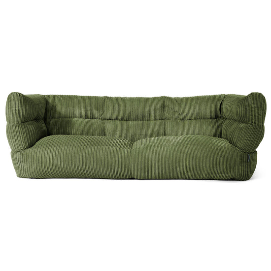 Sofa 3-osobowa pufa Louis - Klasyczny sztruks Leśna zieleń 01
